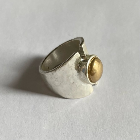 TJG Silver Toned Distressed Look Ring Size 8 - Picture 5 of 7